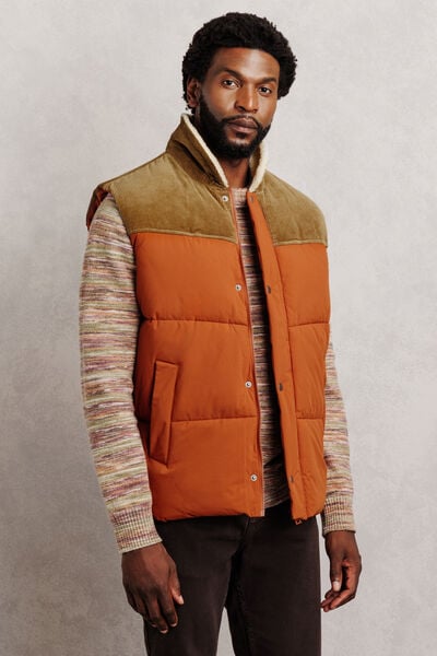 Doudoune sans manches col en sherpa