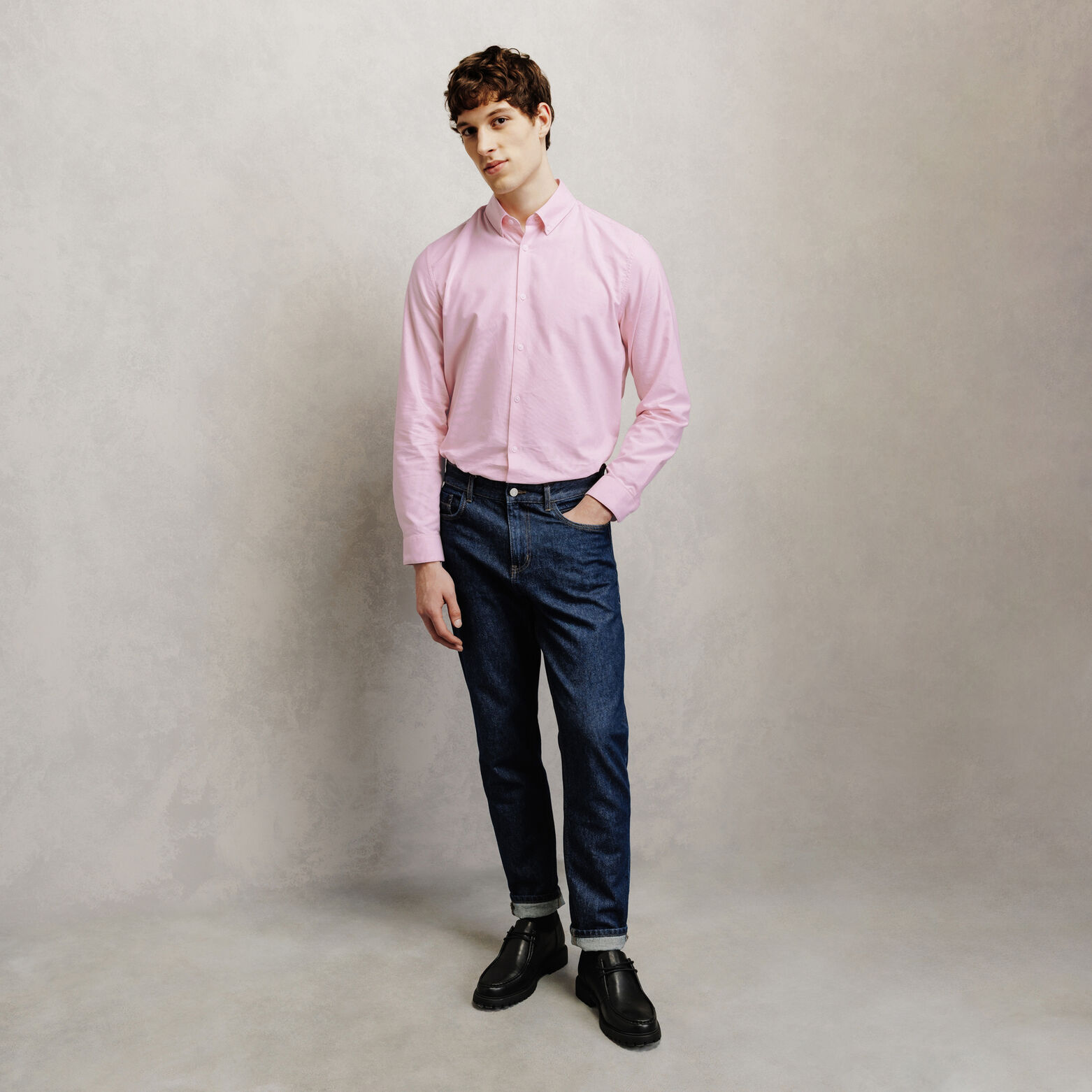 Chemise en coton regular unie