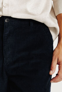 Loose fit chinobroek in fluweel