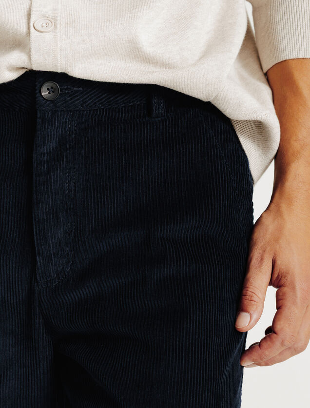 Loose fit chinobroek in fluweel