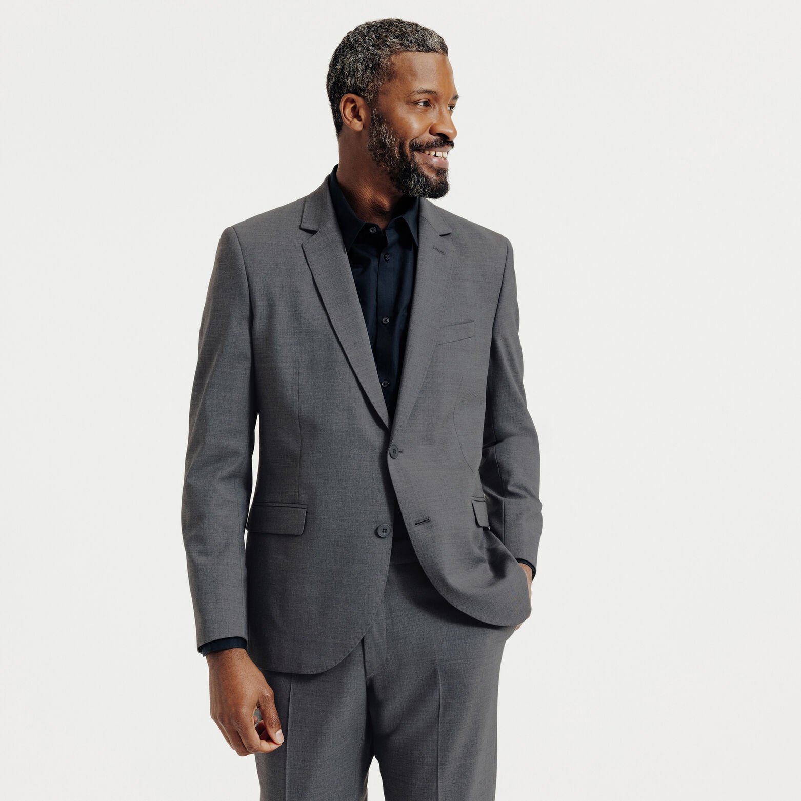 Costume 3 pi&egrave;ces slim bi-strech - Gris fonc&eacute;