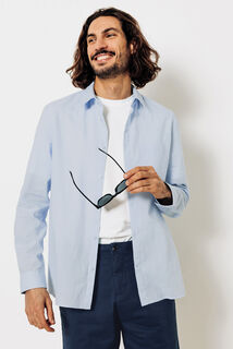 Chemise en coton lin unie