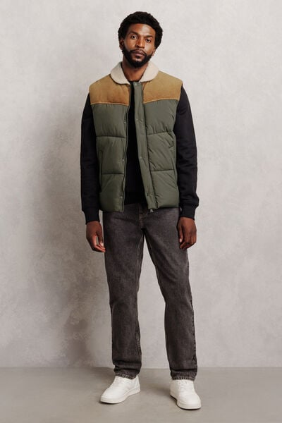 Doudoune sans manches col en sherpa