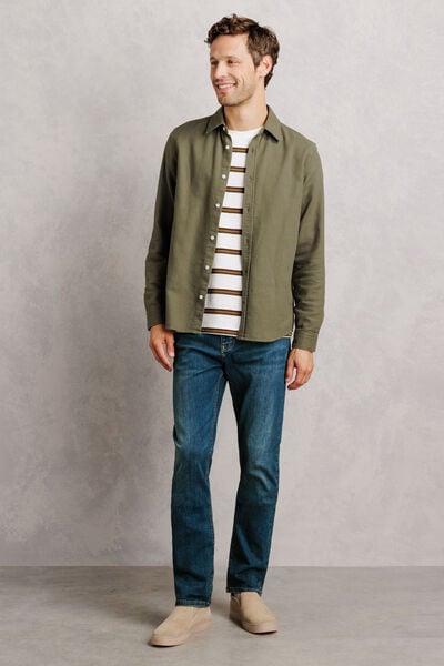 Jean straight urbanflex 3 longueurs d&eacute;lav&eacute;