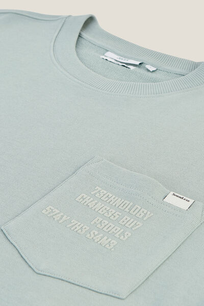 Sweat col rond poche et animation