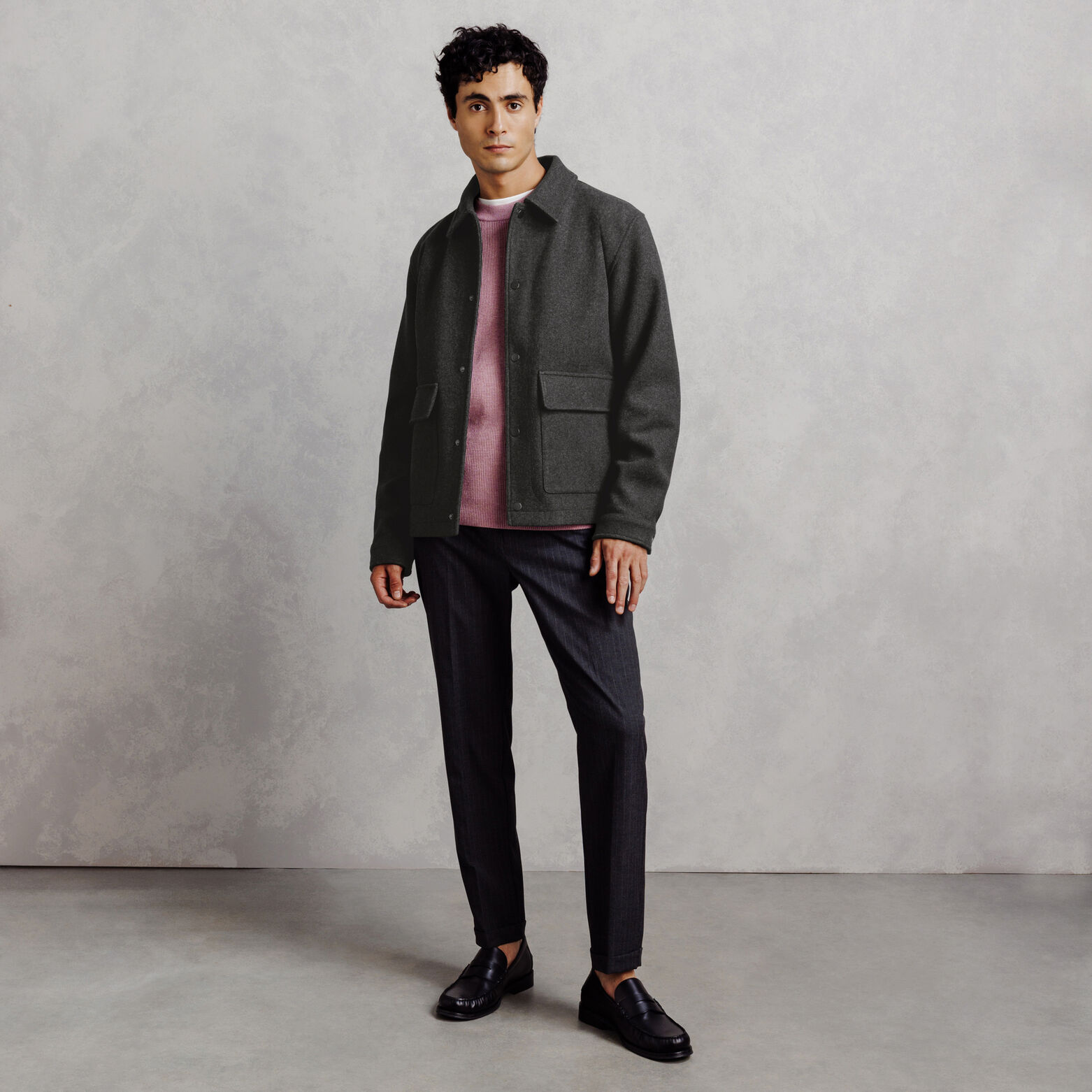 Blouson col chemise pressionn&eacute;