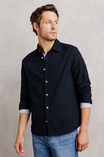 Chemise 100% coton armur&eacute;e unie