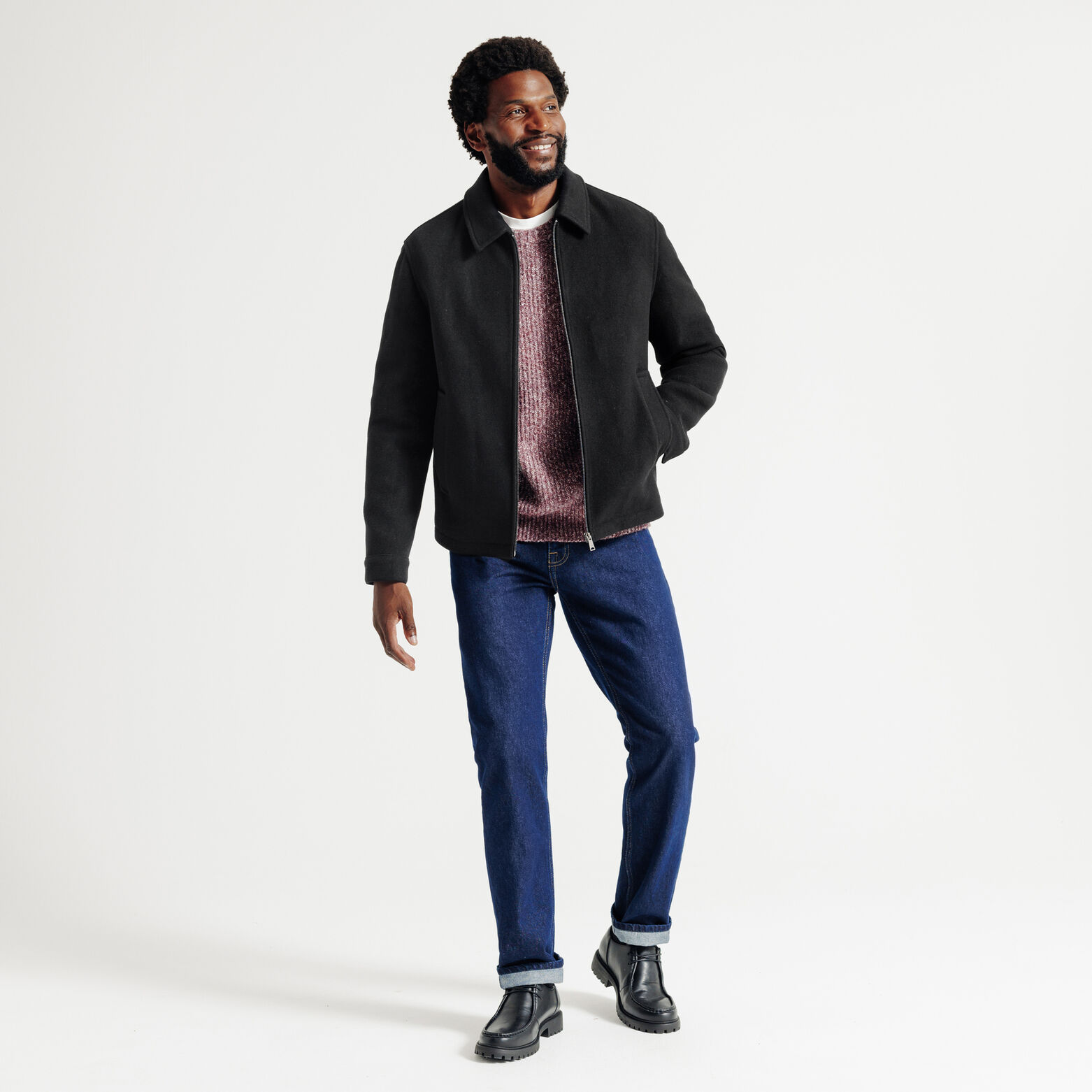 Blouson col chemise zippé