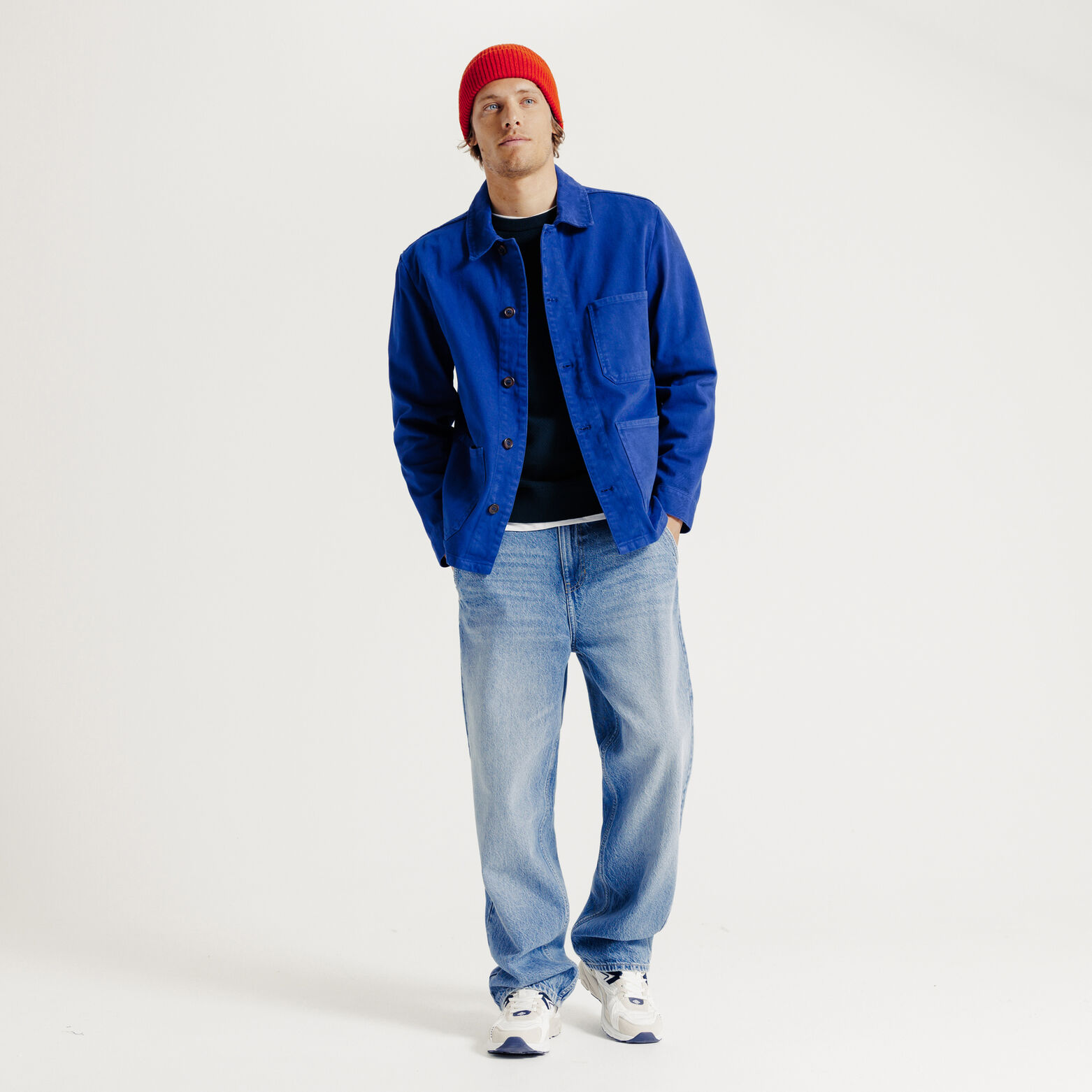 Pull col rond jeux de points fantaisie