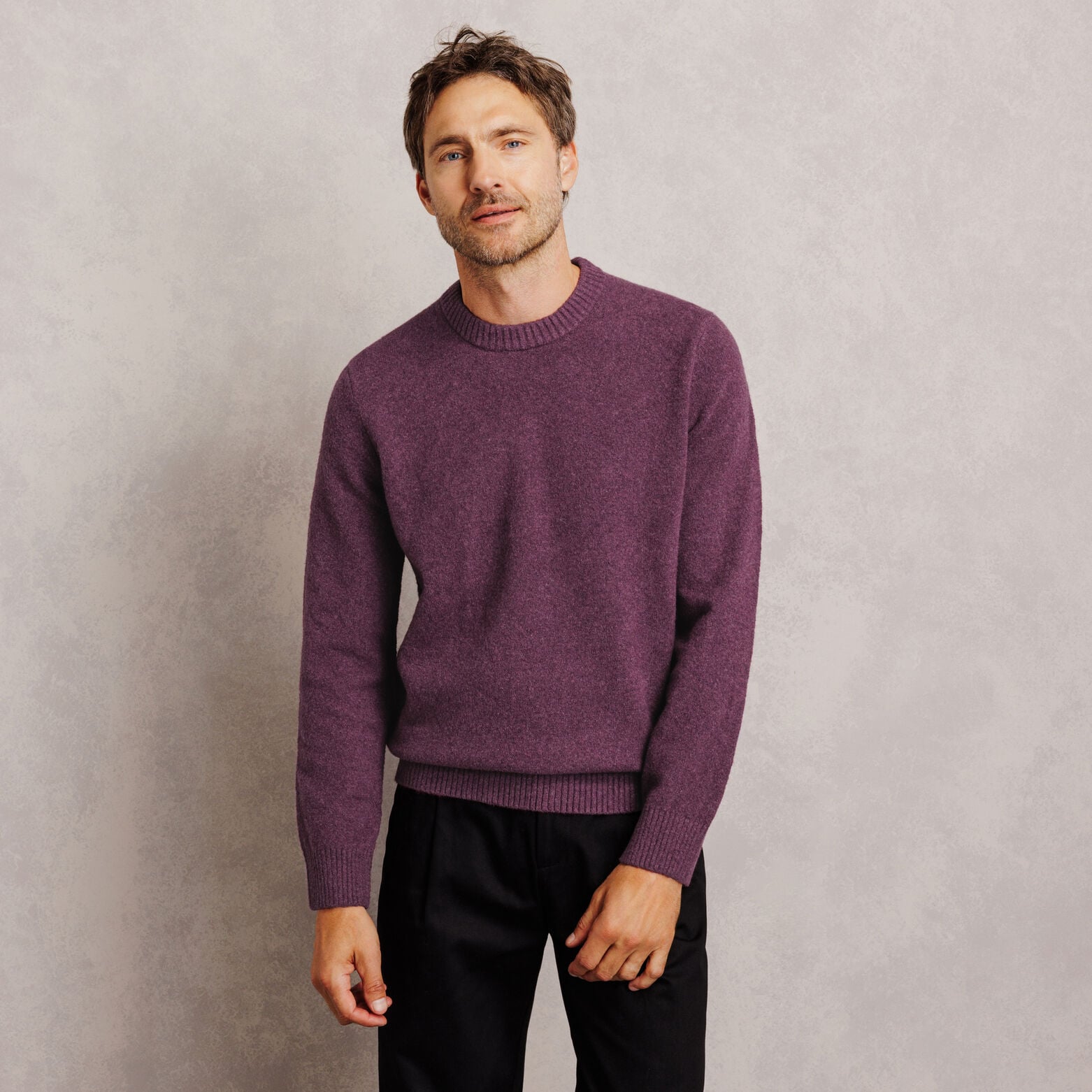 Pull col rond mousseux coton majoritaire