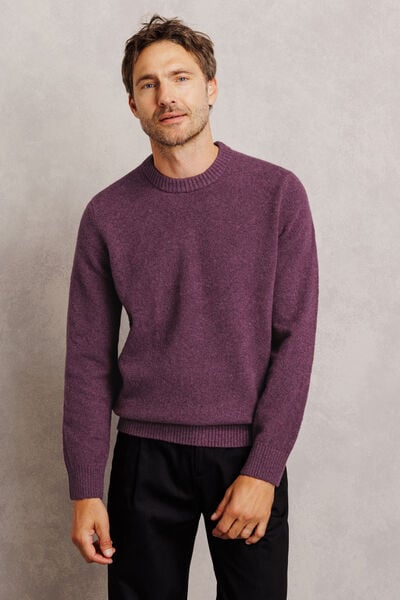 Pull col rond mousseux coton majoritaire