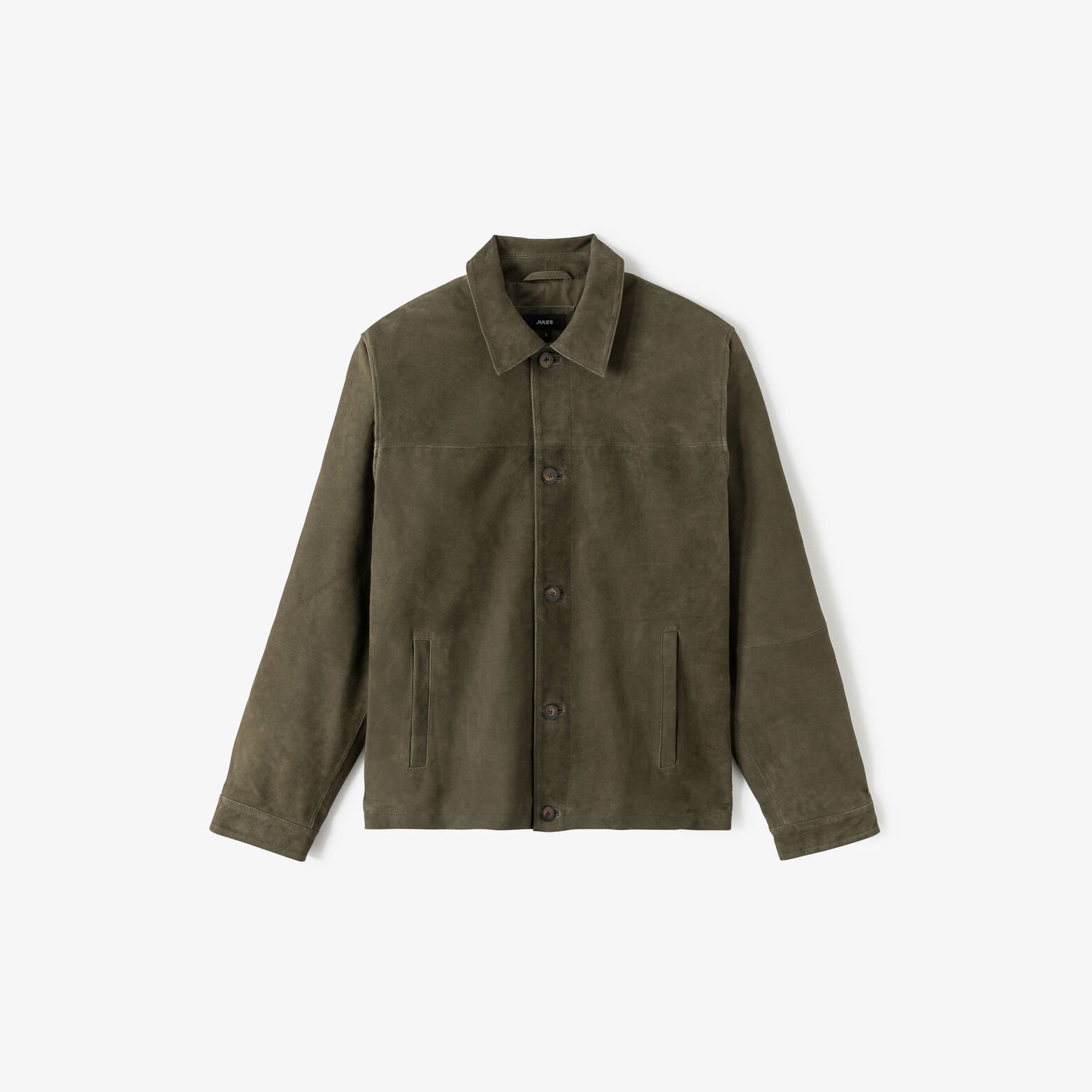 Blouson en cuir boutonn&eacute;