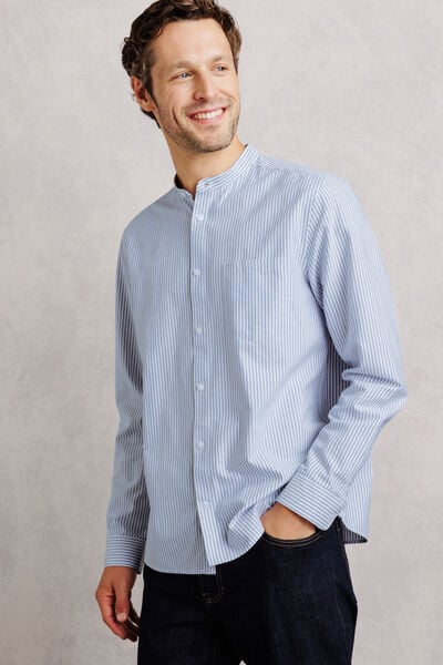 Chemise oxford col mao ray&eacute;e