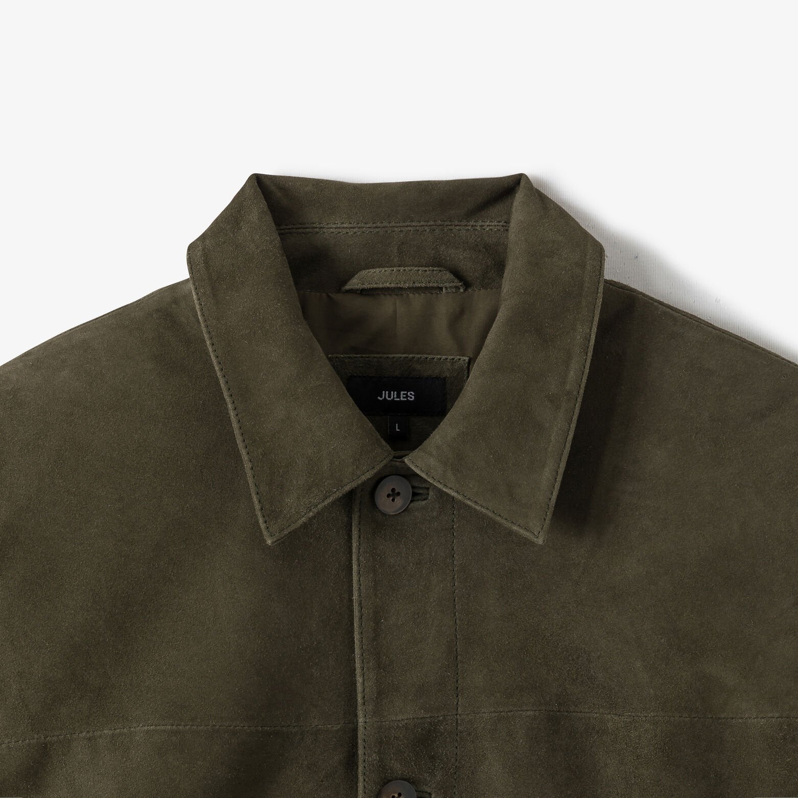 Blouson en cuir boutonn&eacute;