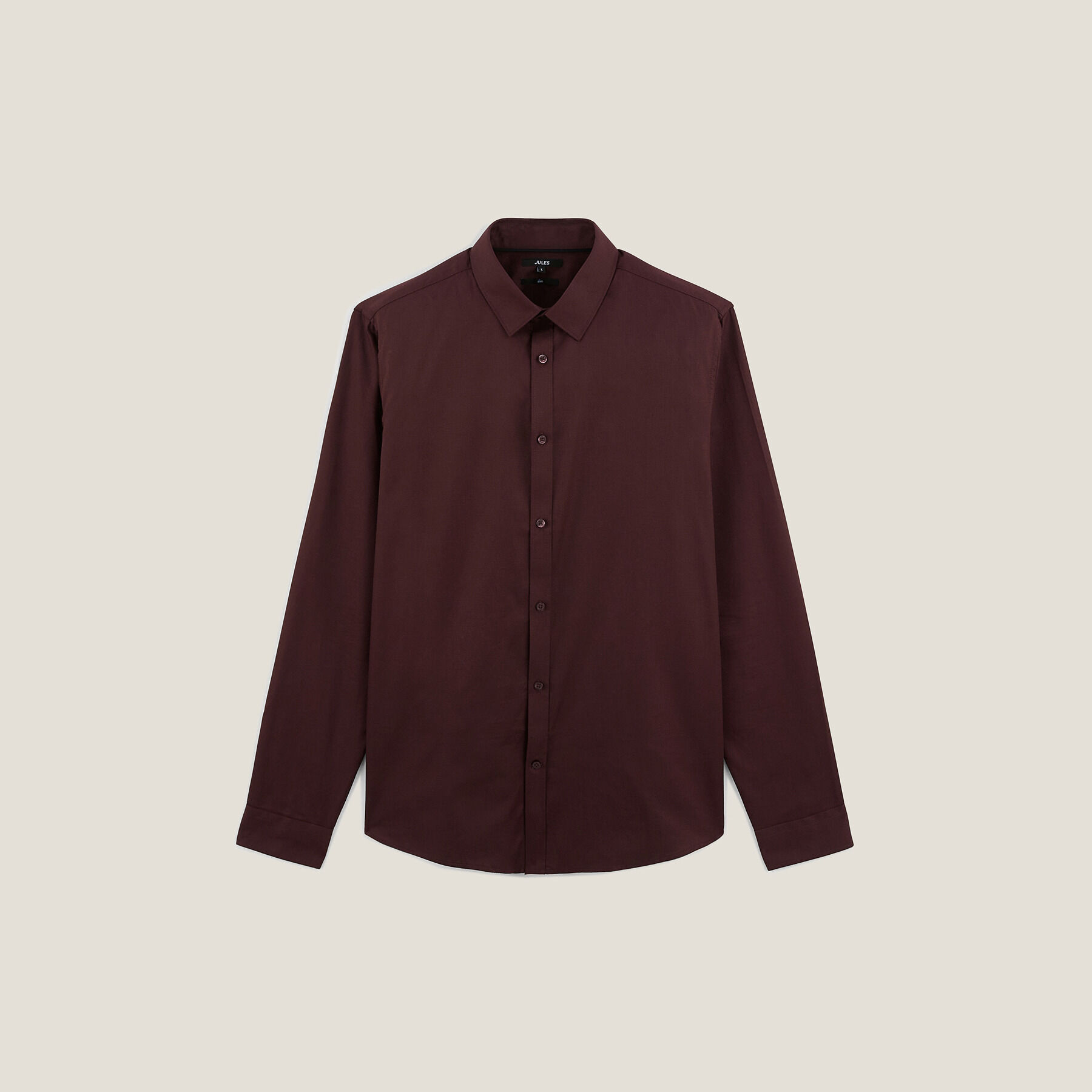 Chemise en coton unie Marron Jules