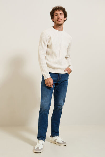 Pull col rond torsade