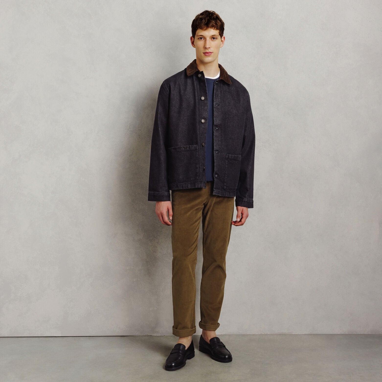 Fluwelen straight chinobroek