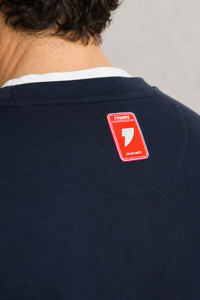 Sweat col rond d&eacute;tail bouclette licence L'&Eacute;quipe