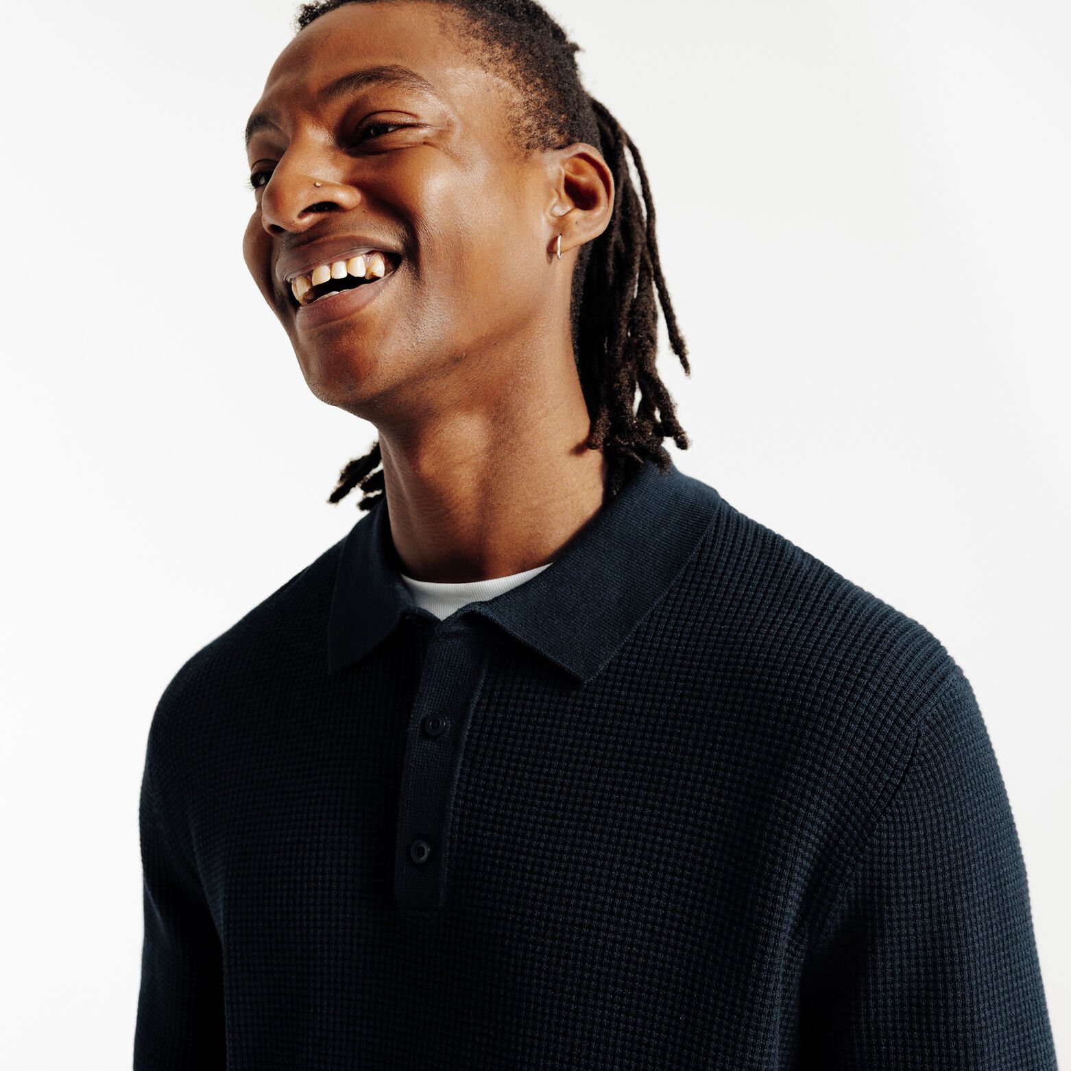 Polo en maille col boutonn&eacute; fantaisie