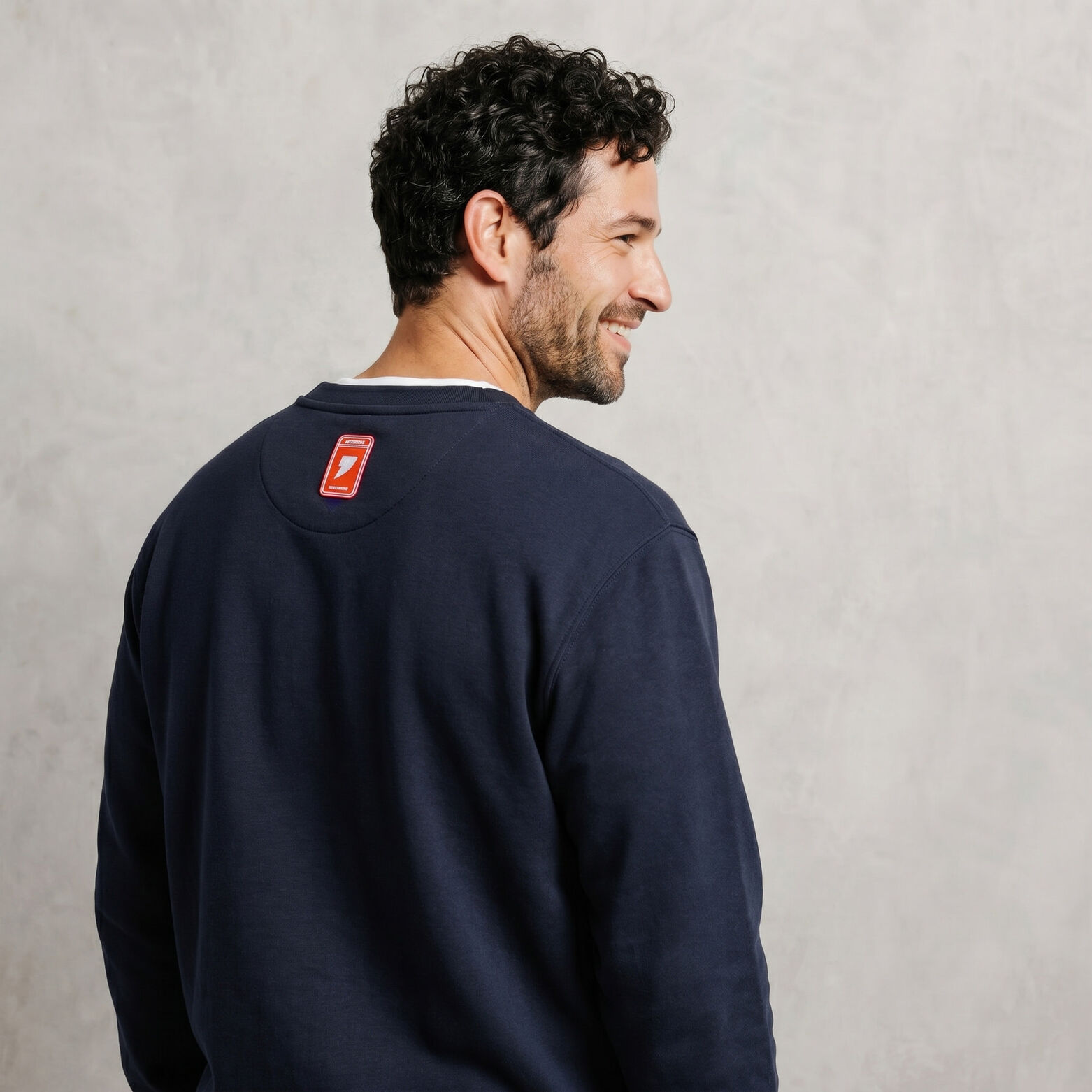 Sweat col rond d&eacute;tail bouclette licence L'&Eacute;quipe
