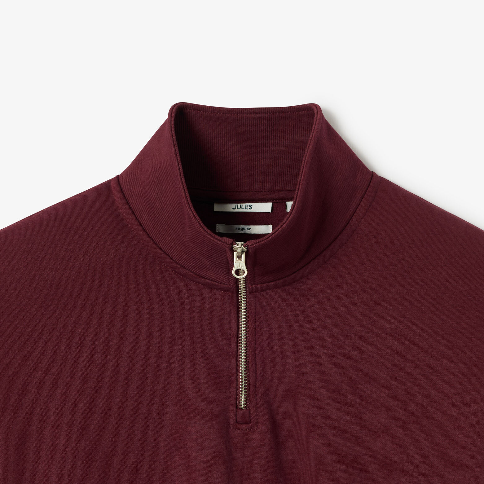Sweat col montant zipp&eacute; molleton uni