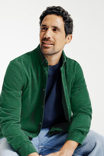 Regular fit hemd in fluweel