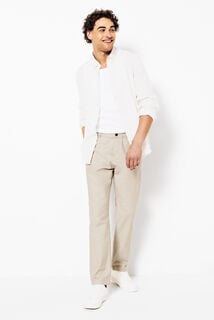 Tapered fit chinobroek in katoen en linnen