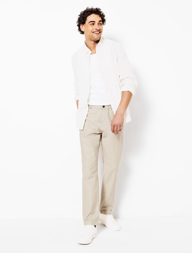 Tapered fit chinobroek in katoen en linnen