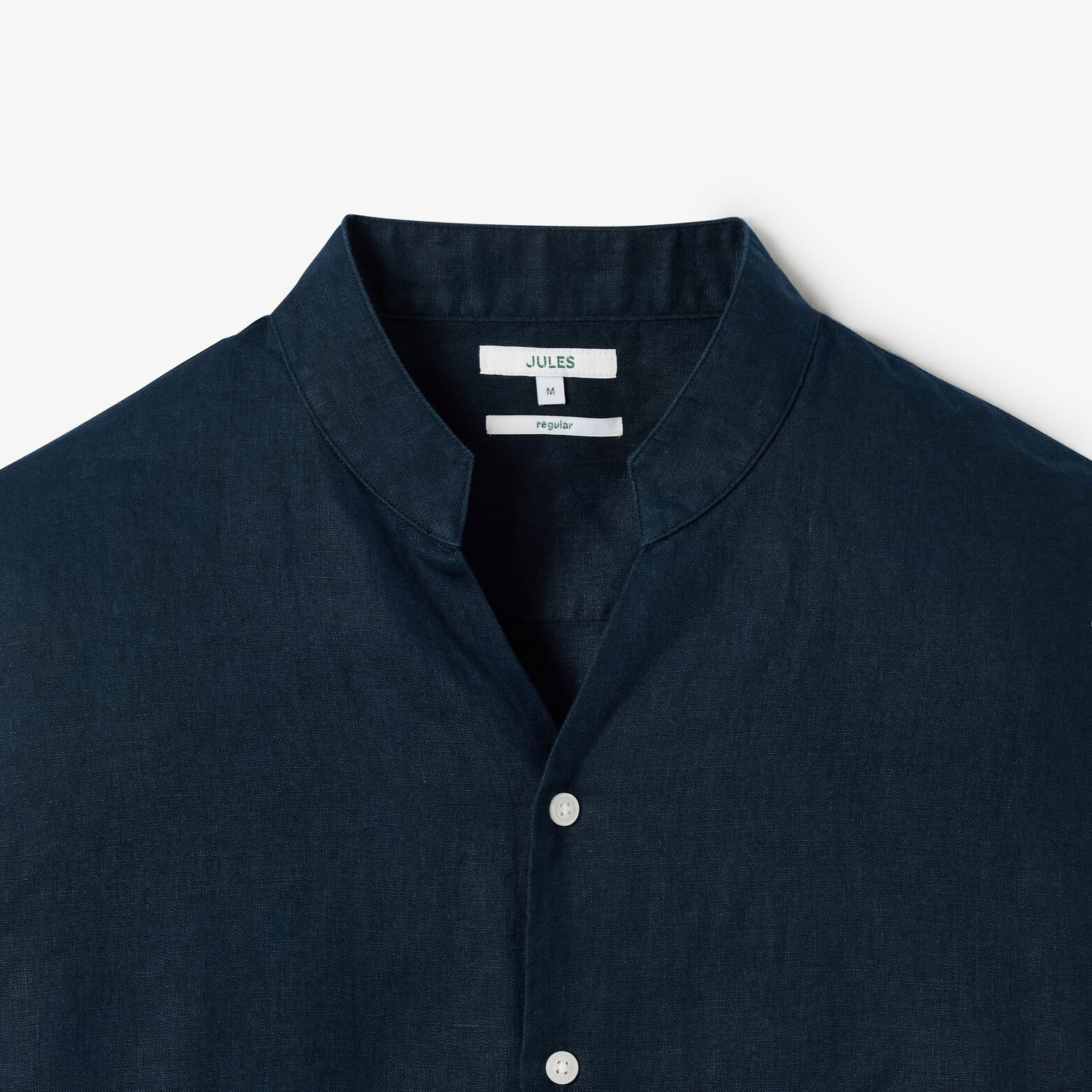 Chemise 100% lin col mao regular unie