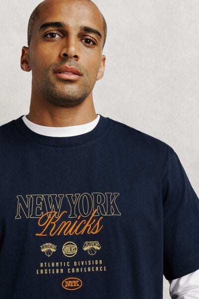 T-shirt met print New York Knicks NBA-licentie