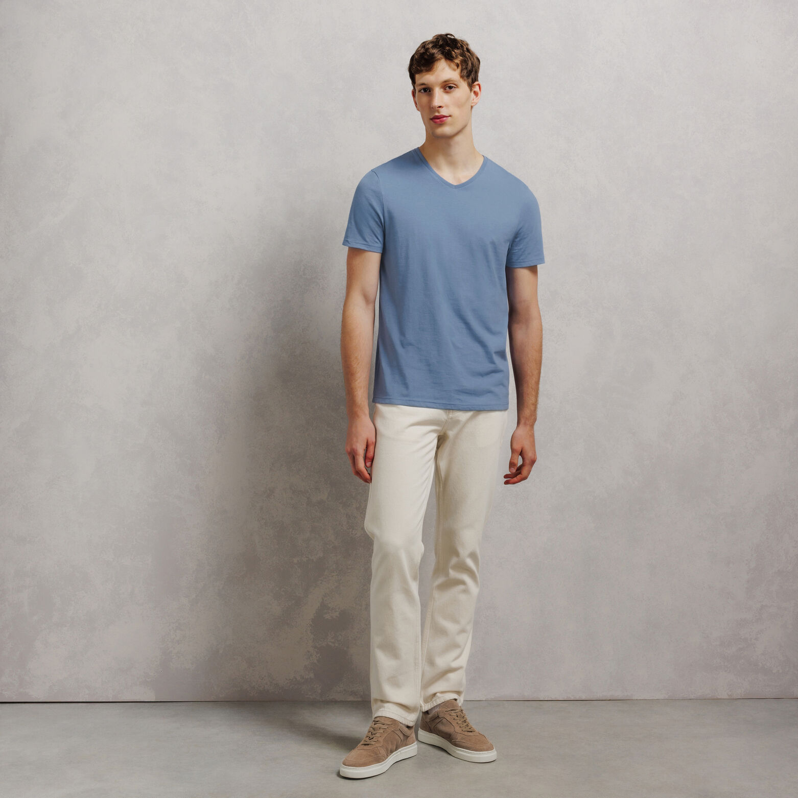 Tee shirt col V en coton