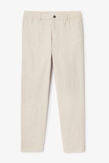 Tapered fit chinobroek in katoen en linnen