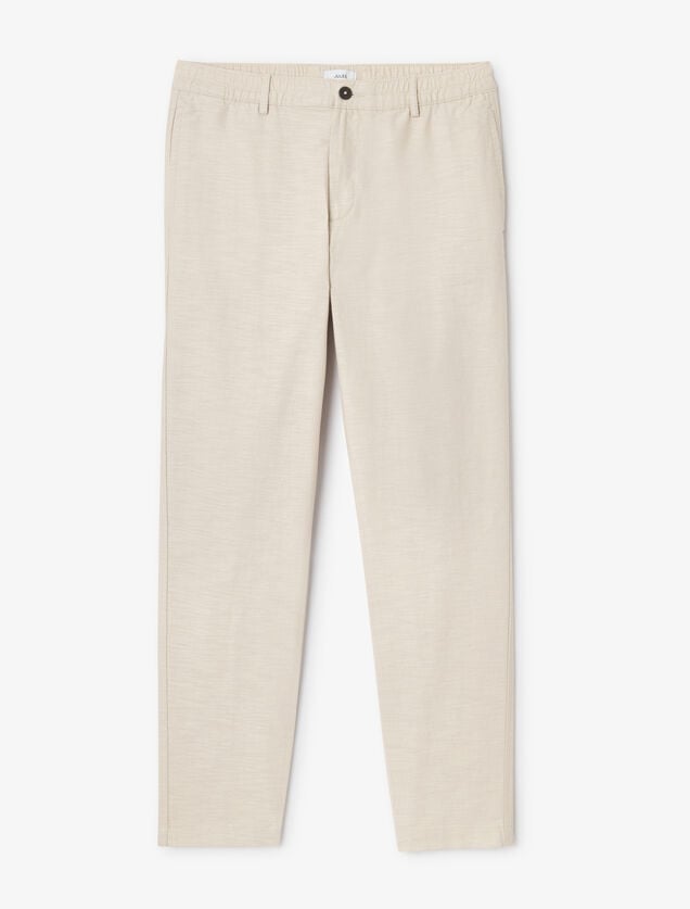 Tapered fit chinobroek in katoen en linnen