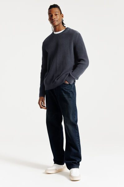 Pull col rond patch épaules