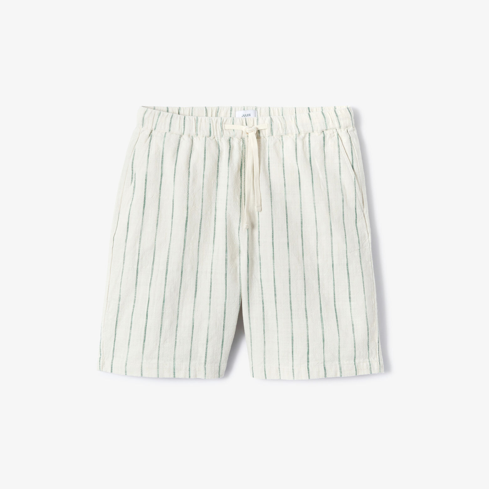 Gestreepte bermuda met elastische tailleband