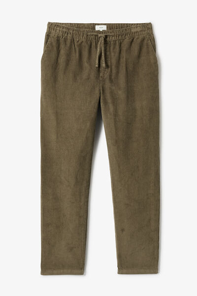 Pantalon tapered taille &eacute;lastiqu&eacute;e en velours