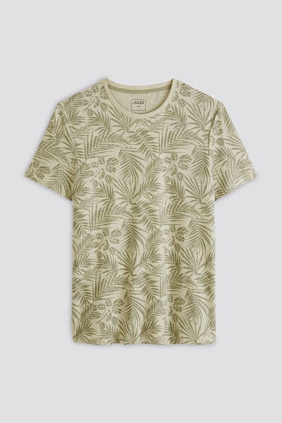 T-shirt in katoen/linnen met print