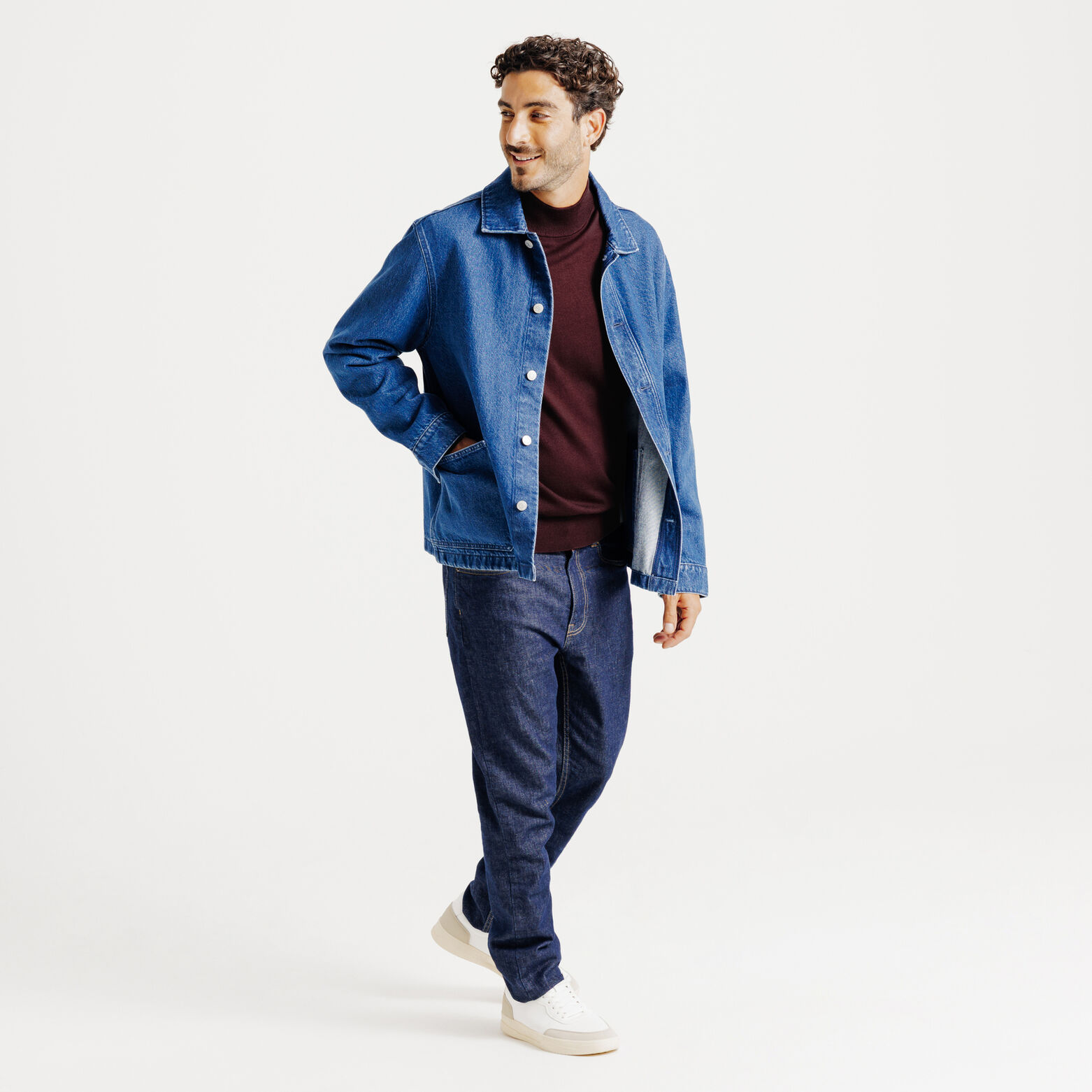 Trui schoorsteenkraag in merinos