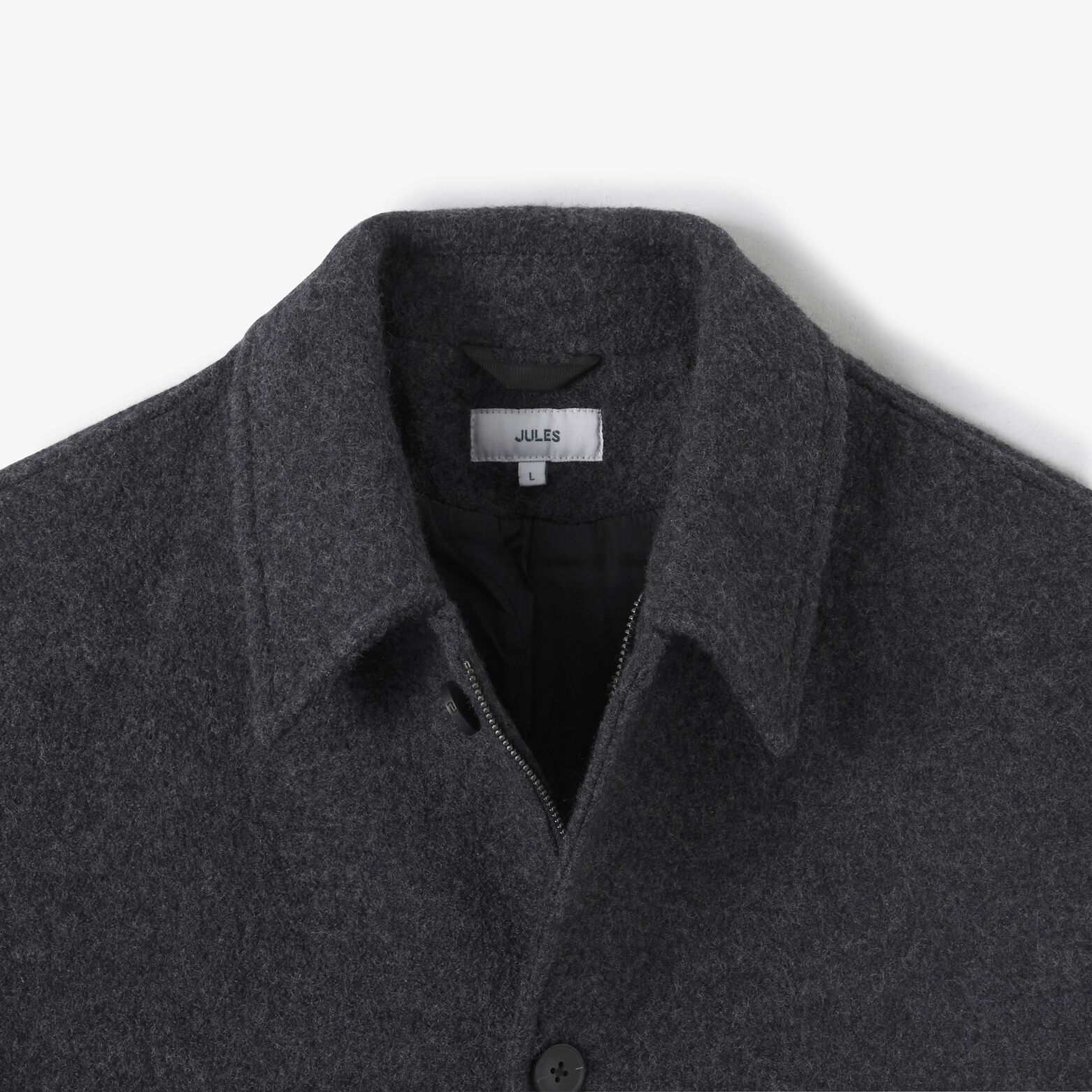 Jack met hemdskraag in wol