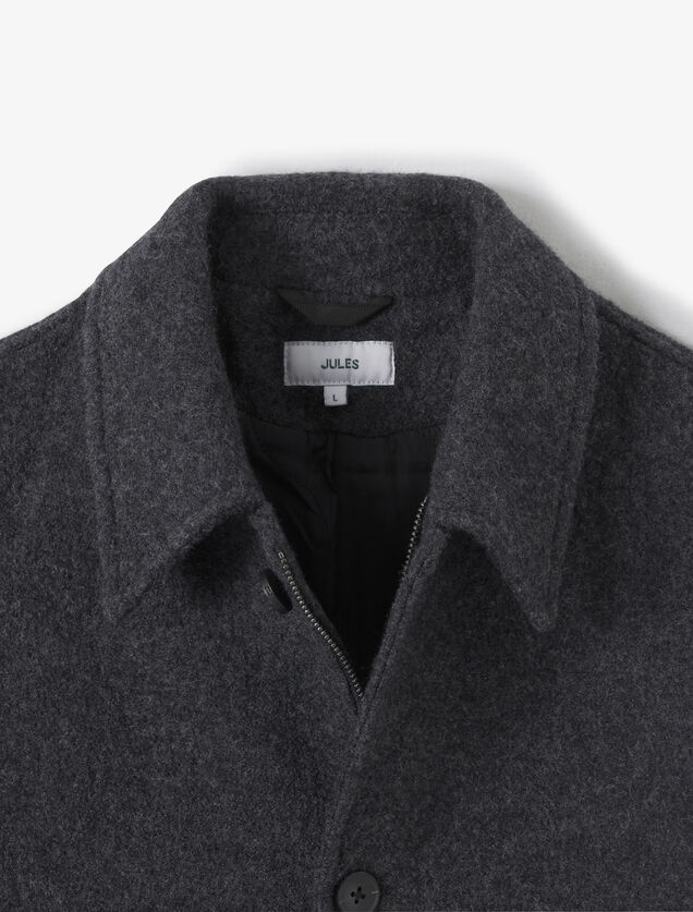 Blouson en laine col chemise