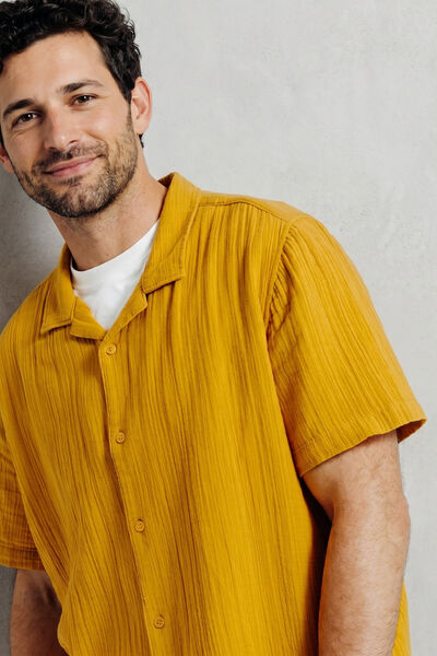 Chemisette en gaze de coton col requin