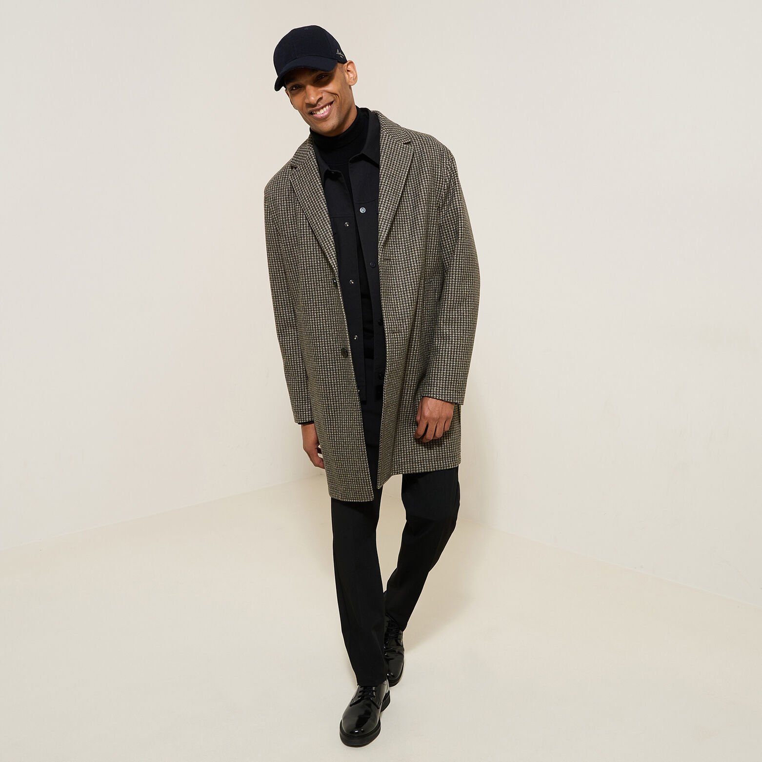 Manteau hiver long col tailleur