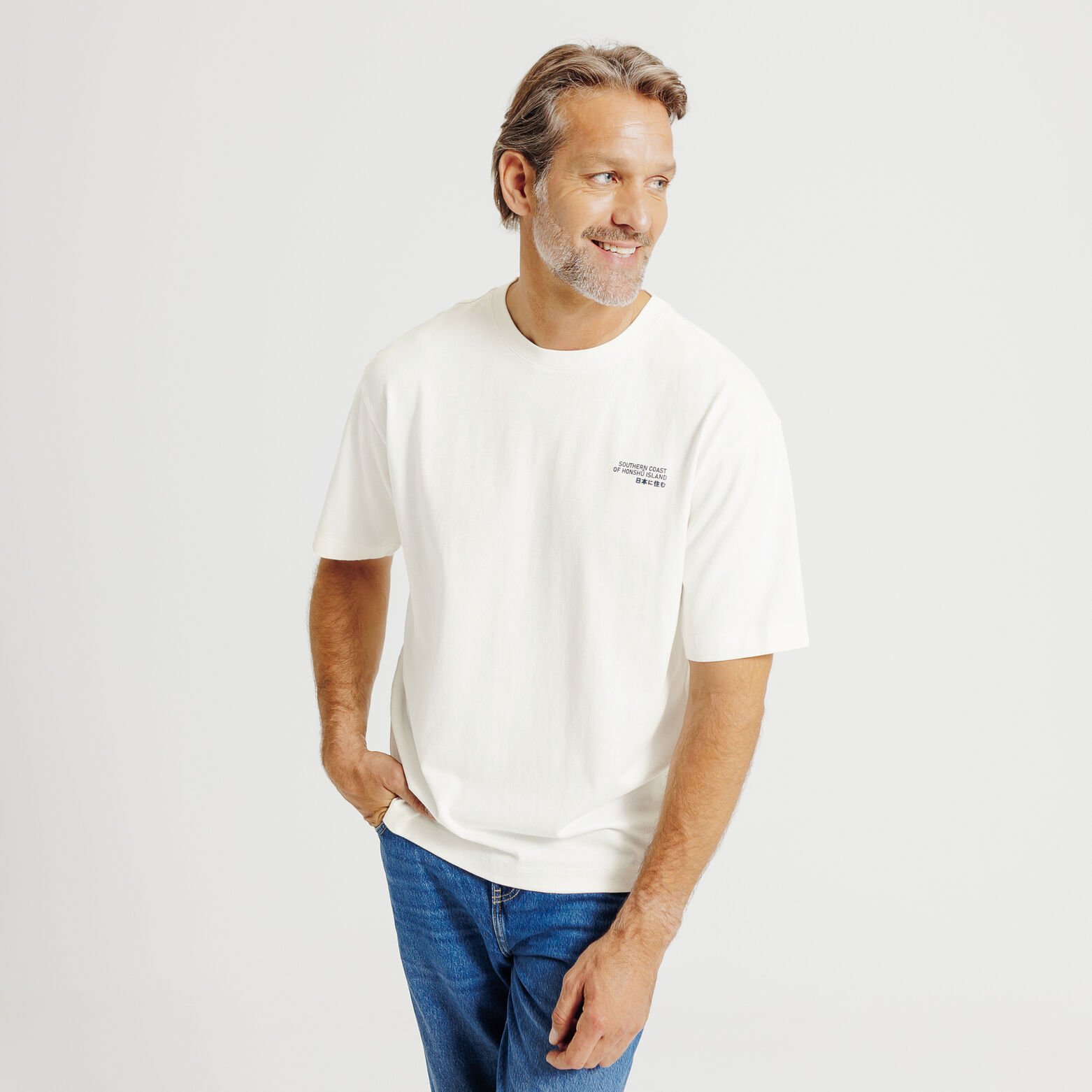 T-shirt met print op voor-en achteraan