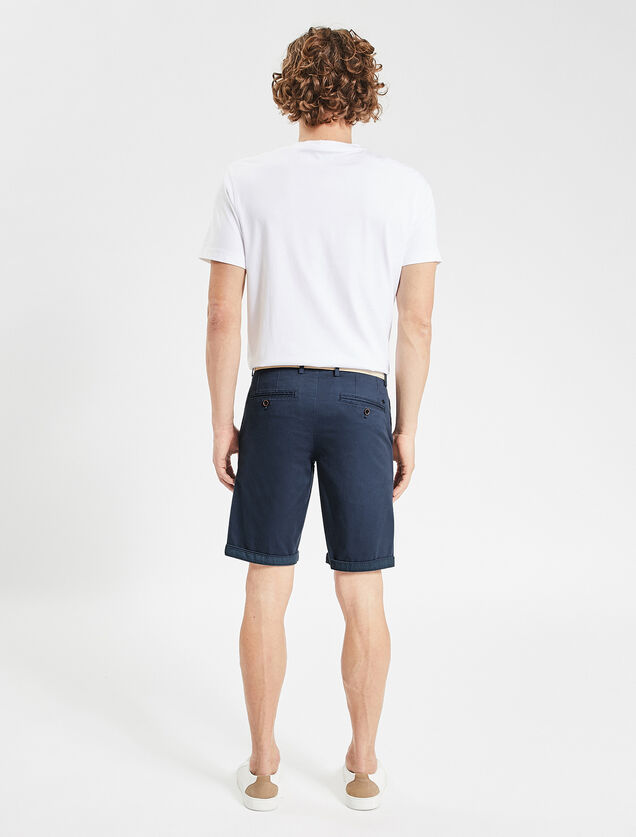 Bermuda chino uni avec ceinture
