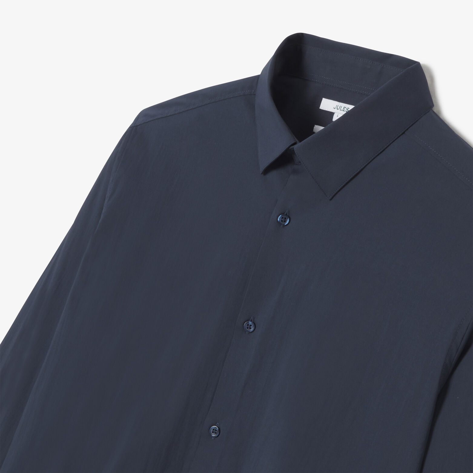 Slim effen hemd in gerecyclede polyamide