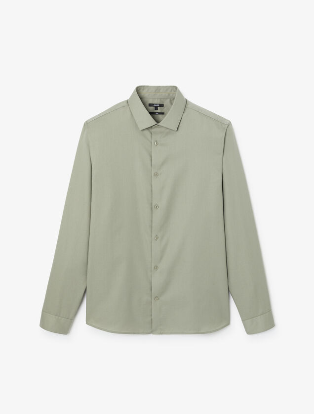 Strijkvrij slim effen hemd in katoen