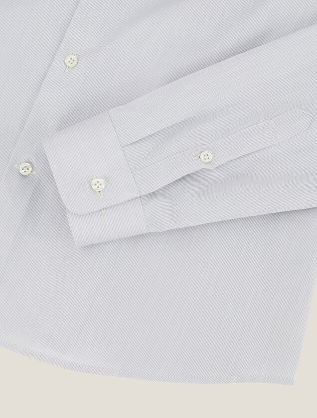 Chemise slim unie coton mati&egrave;re italienne