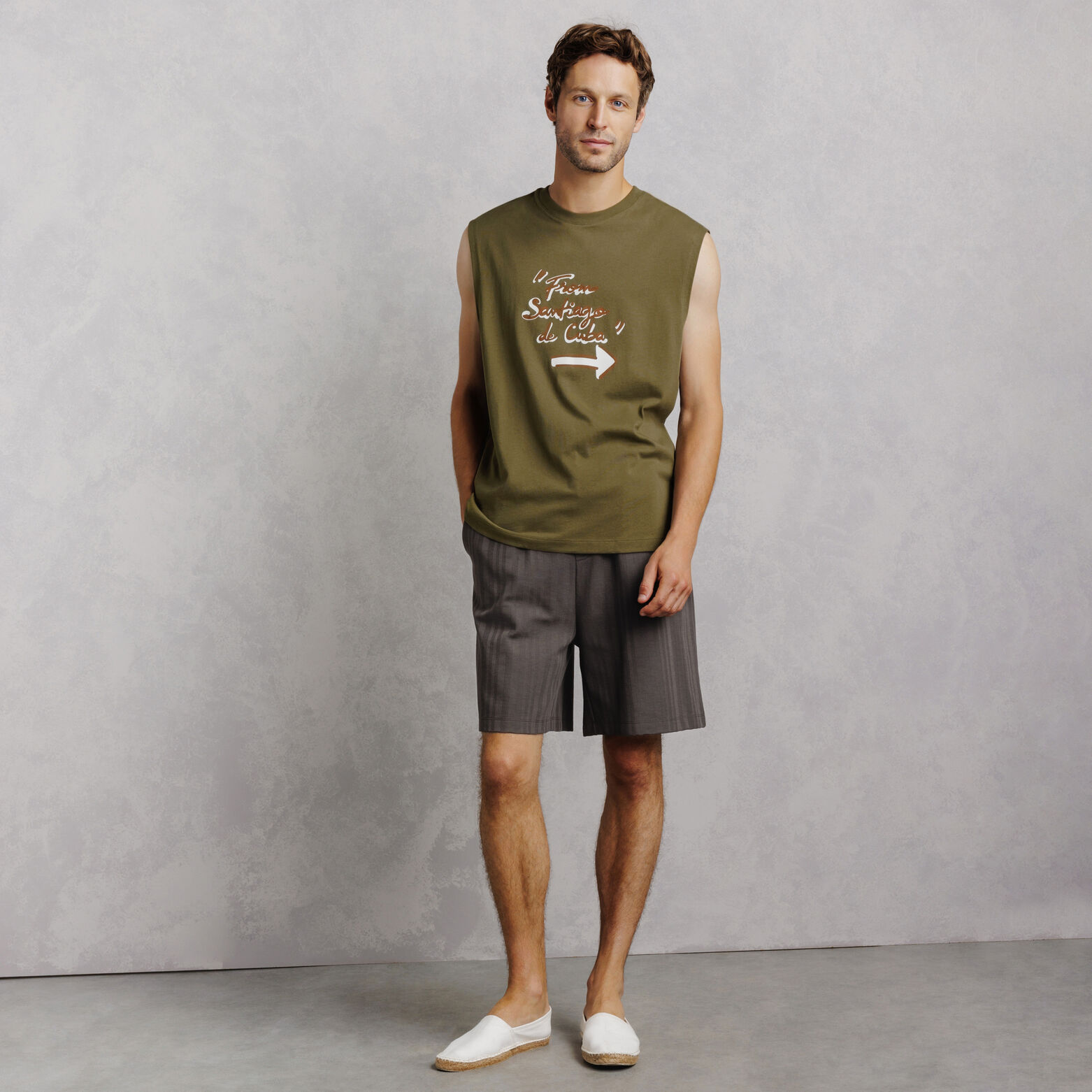 Tanktop met opdruk vooraan "From Santiago to Cuba"