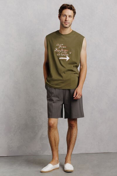 Tanktop met opdruk vooraan "From Santiago to Cuba"