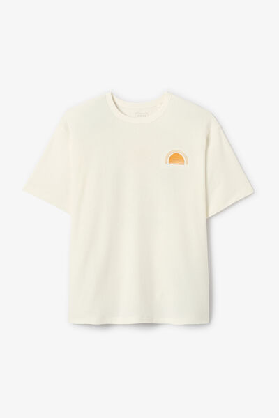 Tee shirt brod&eacute; devant dos mati&egrave;re fantaisie